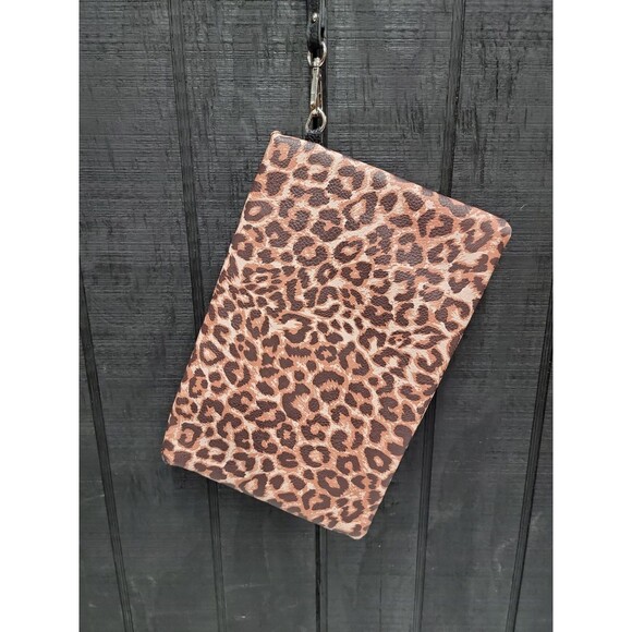 Y2K Leopard Clutch Bag Wallet Purse Handbag Statement Detachable Wrist Strap - Picture 4 of 14